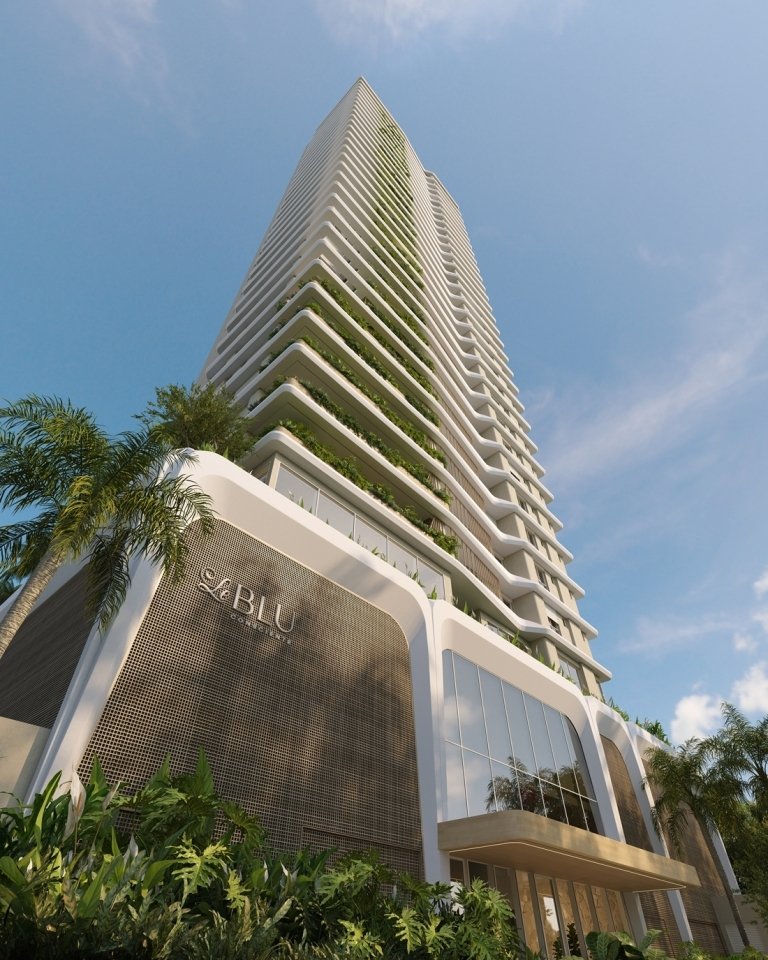Fachada Oficial Imponente do Edifício Le Blu Consciente Setor Marista Goiânia Consciente Construtora