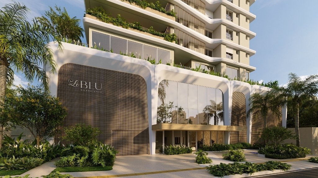 Porte Cochere Coberto e Imponente Lobby de Entrada Le Blu Consciente Setor Marista Goiânia