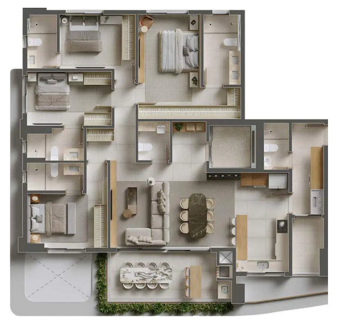 Planta Humanizada Le Blu Consciente 166m²